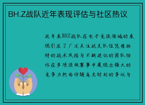 BH.Z战队近年表现评估与社区热议